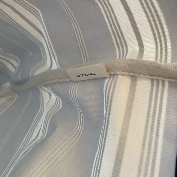 Blue White Striped Cotton Canvas Tote Bag Shoulder Shopper Travel Large - Picture 7 of 7